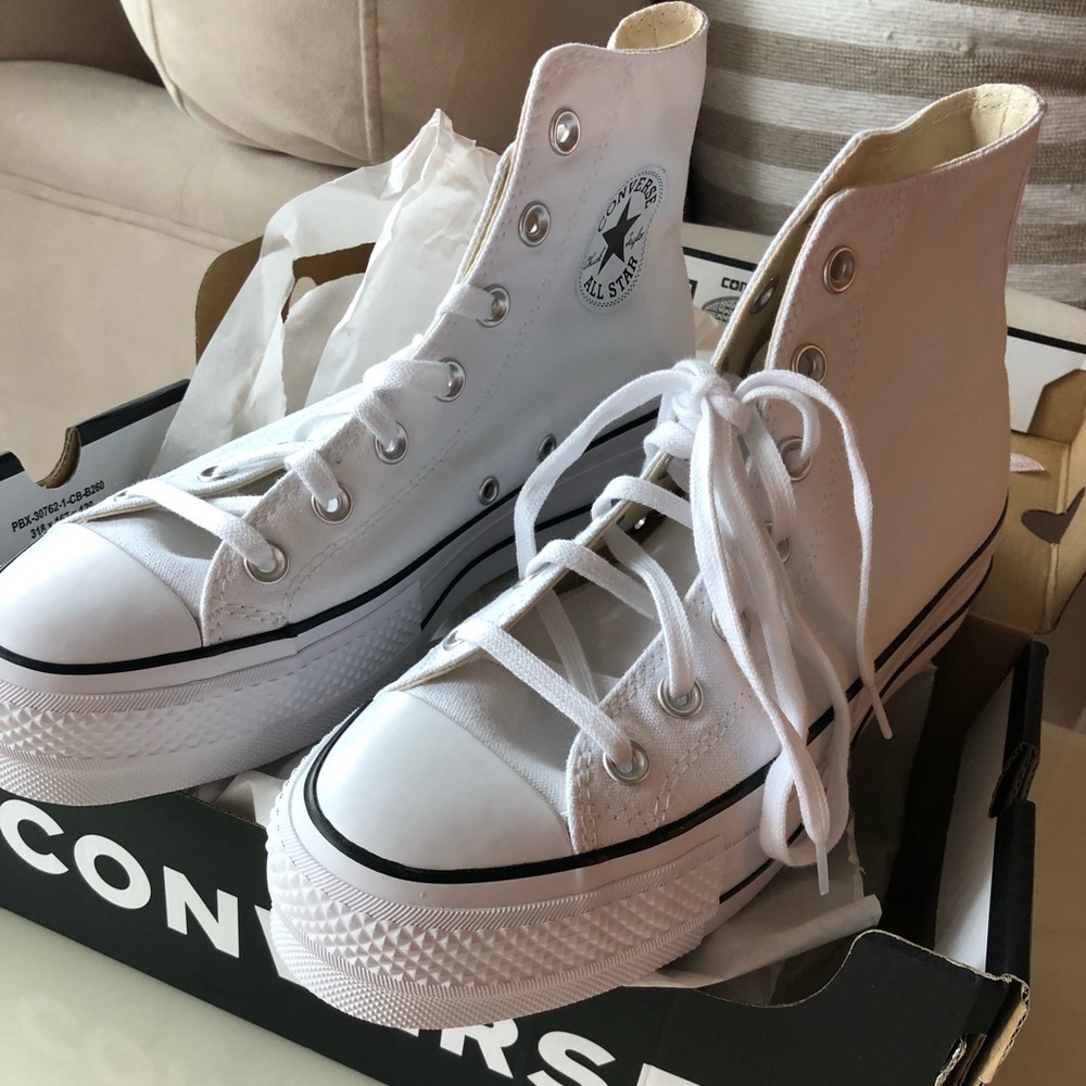 White platform converse